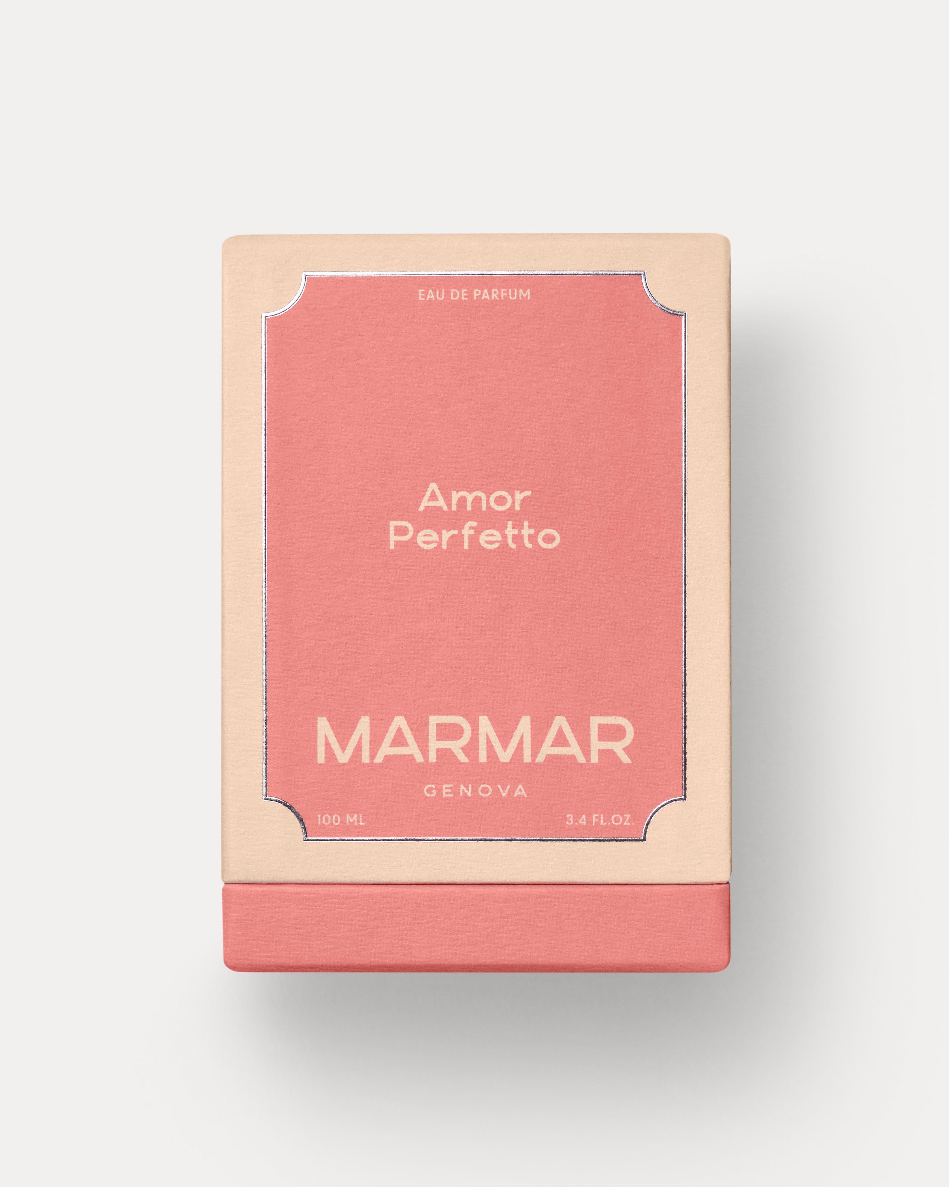 Packshot of the front of the rigid box of Amor Perfetto by MarMar Genova