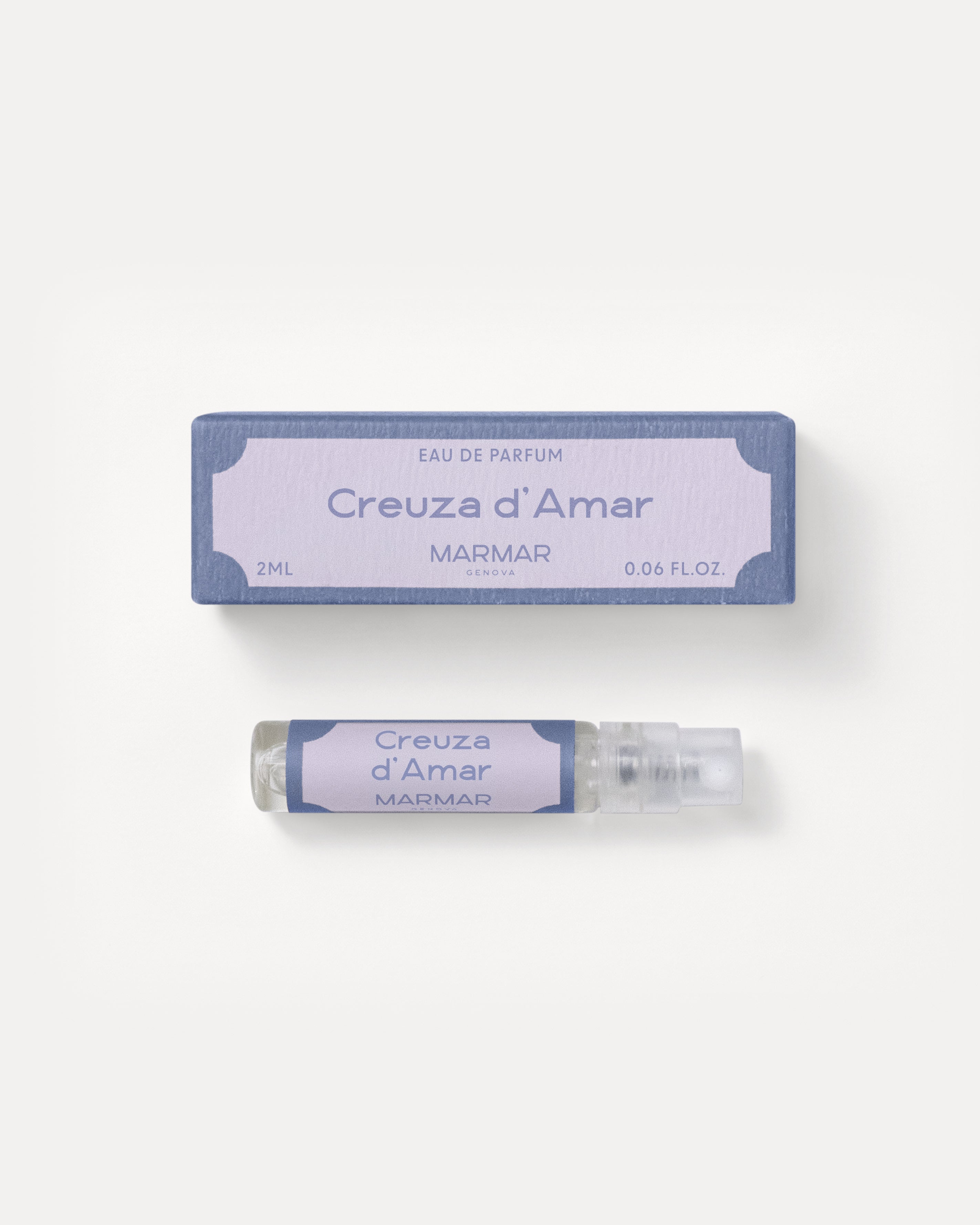 Creuza d'Amar Eau de Parfum 2ML sample on white background by MarMar Genova