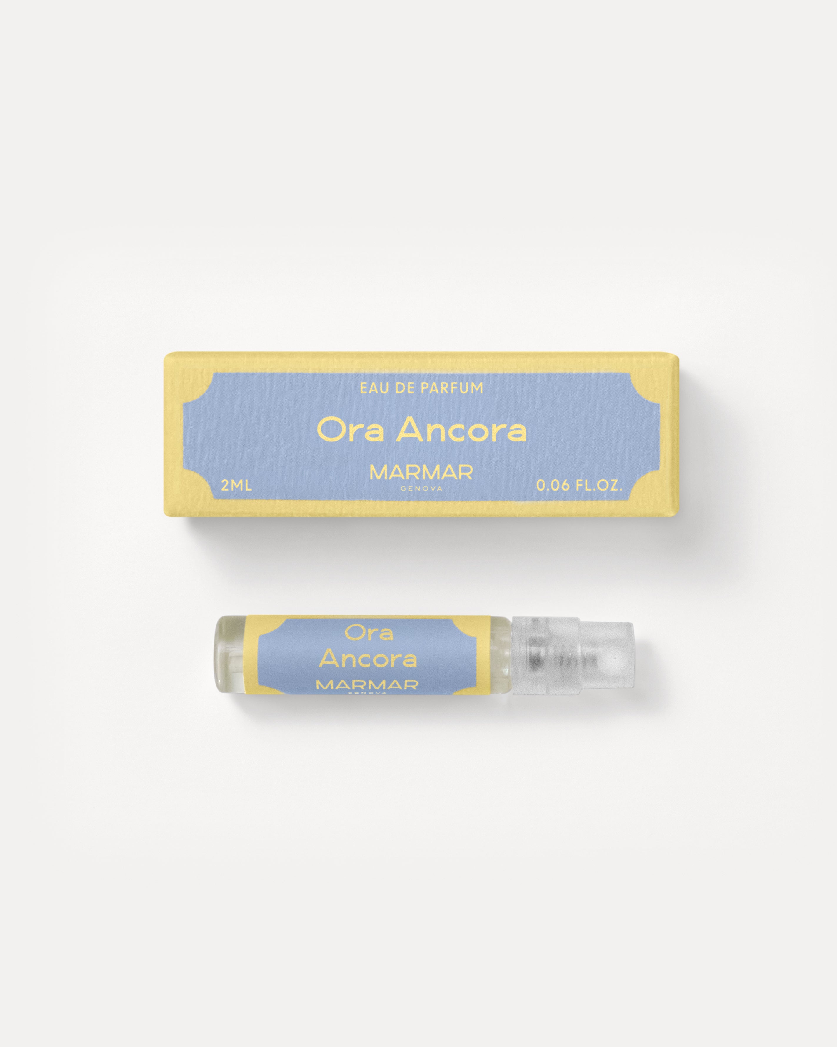Ora Ancora Eau de Parfum 2ML sample packshot by MarMar Genova