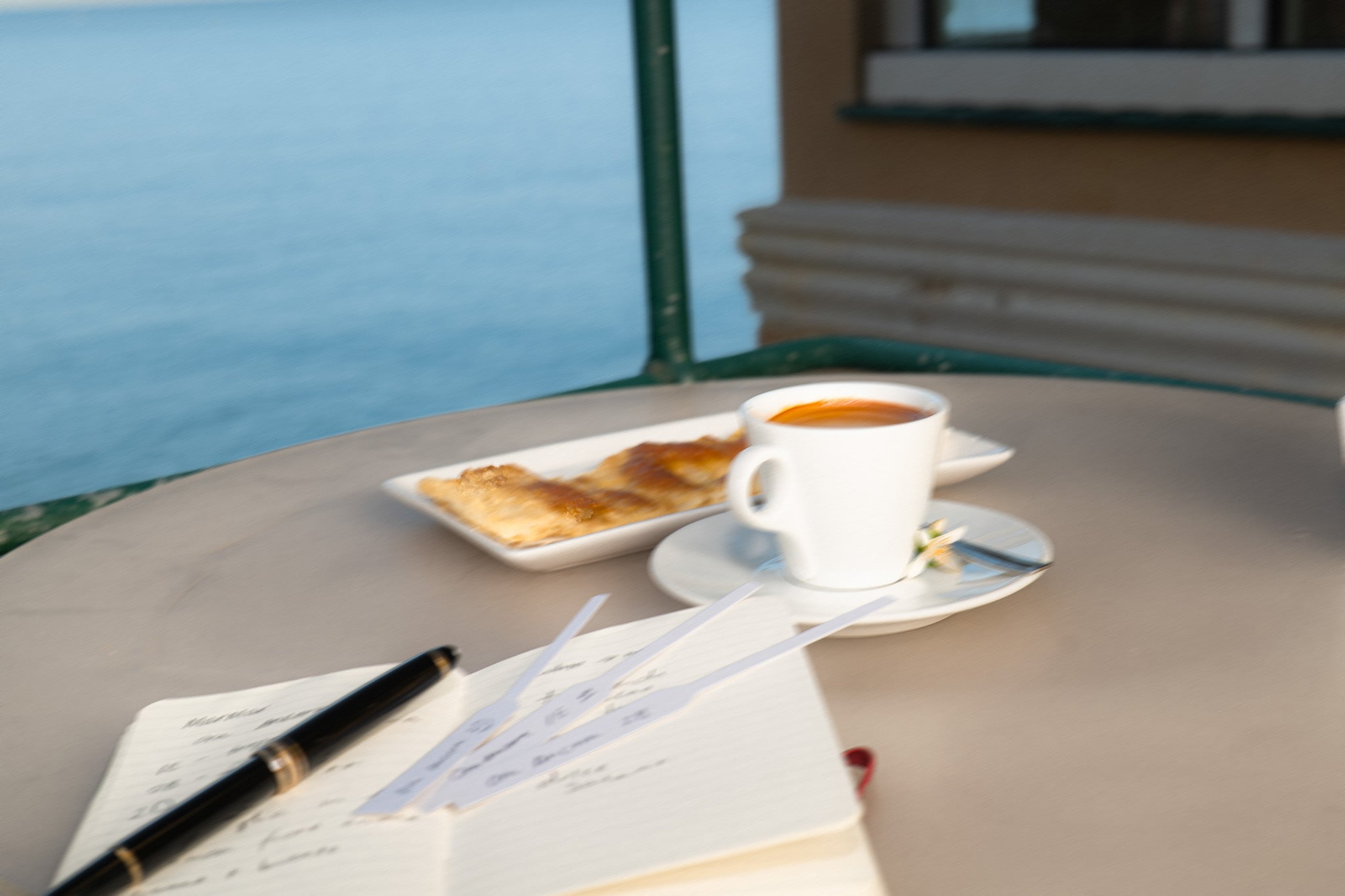 Coffee and focaccia by the sea in Genova for MarMar Ora Ancora
